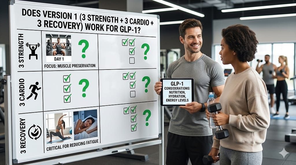 Does Version 1 (3 Strength + 3 Cardio + 3 Recovery) Work for GLP-1?