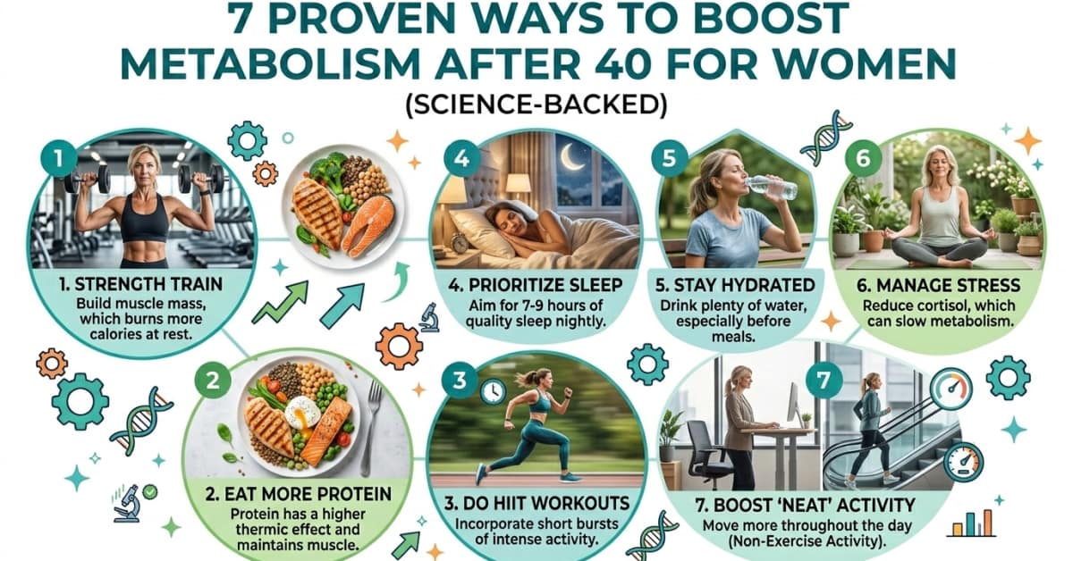7 Proven Ways to Boost Metabolism After 40 for Women (Science-Backed)