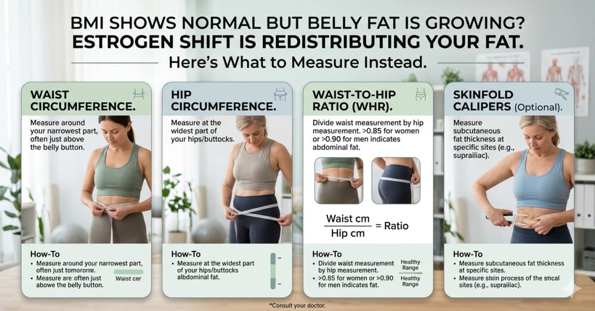 BMI Shows Normal But Belly Fat Is Growing — Estrogen Shift Is Redistributing Your Fat — Here’s What to Measure Instead