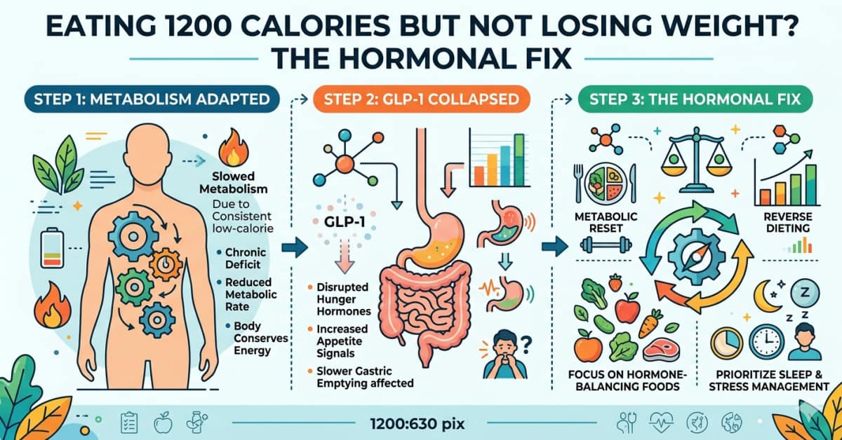 Eating 1200 Calories But Not Losing Weight — Your Metabolism Has Adapted and GLP-1 Has Collapsed — Here’s the Hormonal Fix