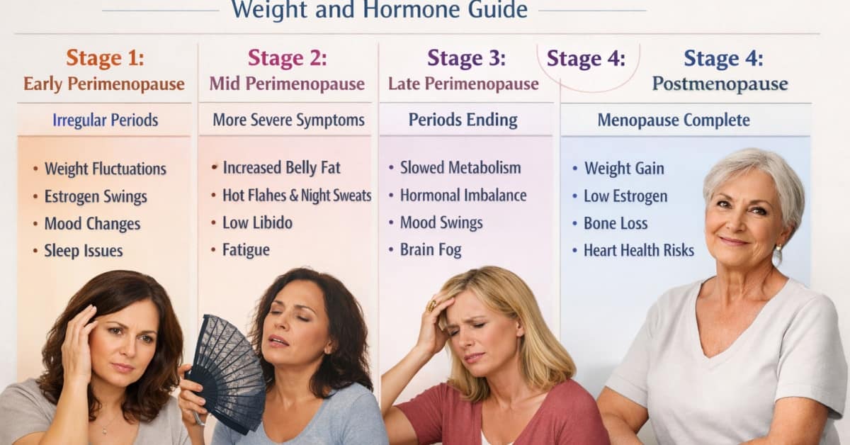 The 4 Stages of Perimenopause Explained Simply — What Each Stage Does to Your Weight, Hormones, and Metabolism