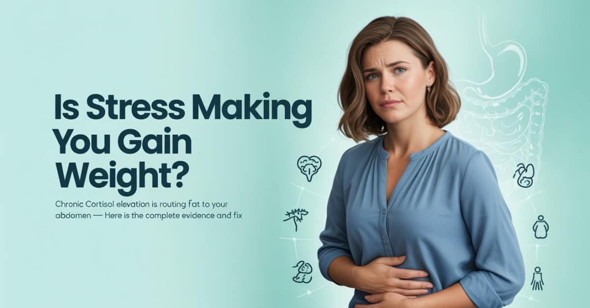 Is Stress Making You Gain Weight? Chronic Cortisol Elevation Is Routing Fat to Your Abdomen — Here Is the Complete Evidence and Fix