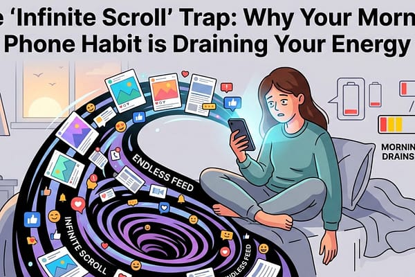 The “Infinite Scroll” Trap: Why Your Morning Phone Habit is Draining Your Energy 