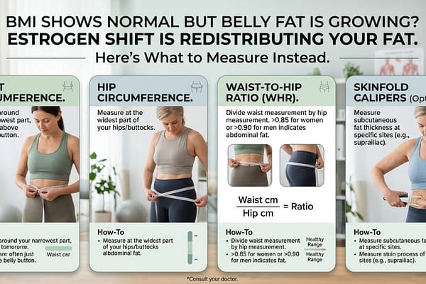 BMI Shows Normal But Belly Fat Is Growing — Estrogen Shift Is Redistributing Your Fat — Here’s What to Measure Instead