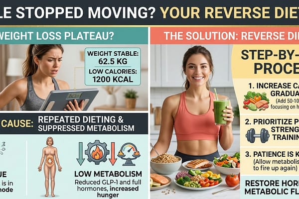 Scale Stopped Moving on Low Calories — Repeated Dieting Suppressed Your Metabolism and GLP-1 — Here’s the Reverse Diet Fix
