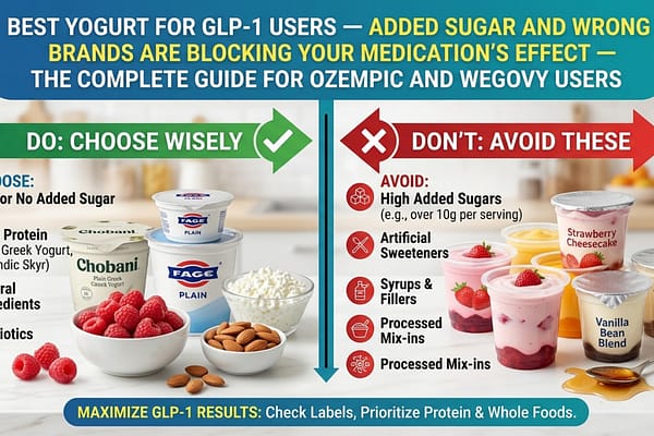 Best Yogurt for GLP-1 Users — Added Sugar and Wrong Brands Are Blocking Your Medication’s Effect — The Complete Guide for Ozempic and Wegovy Users